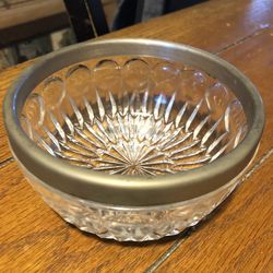 Vintage silver plated rim candy dish