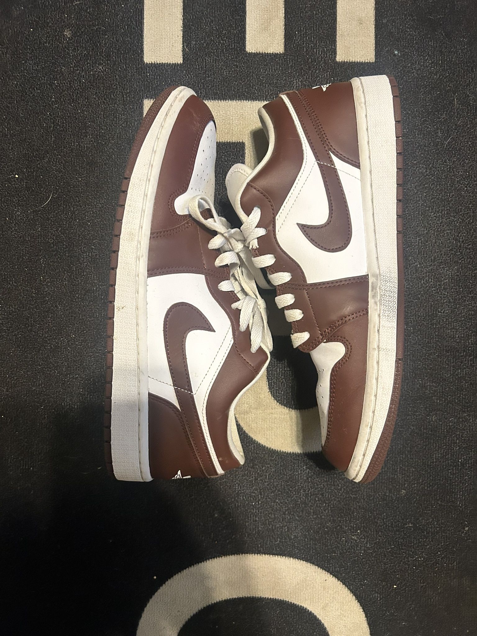 maroon /brown and white jordan 1 lows