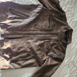 Leather Bomber Coat, 