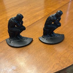 Cast Iron “thinker” Book Ends