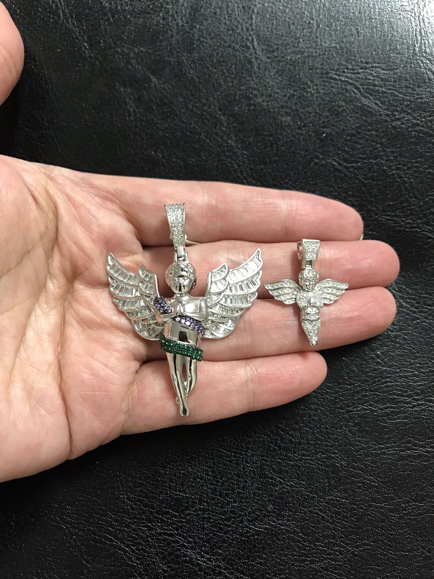 925 Sterling Silver Angel Pendant Big $68 Each Mini $18 Each.