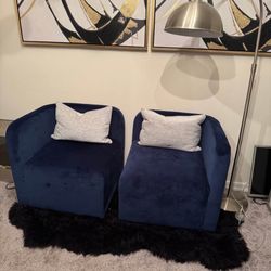 Velvet Blue Couches 