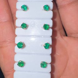 Zarcillos De Esmeralda Con Oro 18k 