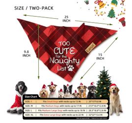 Christmas Dog Bandanas Funny, Dog Christmas Scarf 2 Packs Small
