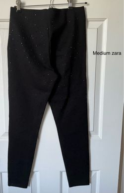 Zara Black Embellished Slim Pants Medium