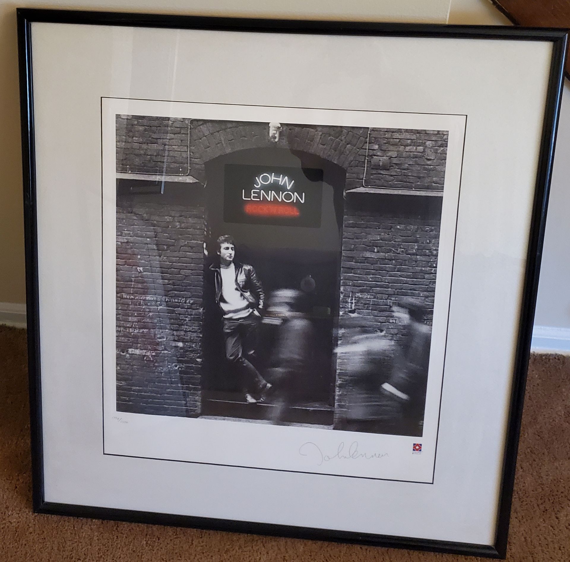 (Beatles) John Lennon Limited Edition "Rock n Roll" Lithograph Art Print Framed