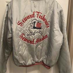 Vintage Alaska Fisheries Satin Bomber Jacket