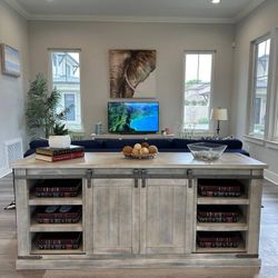 Rustic Cream Farmhouse Buffet Console Table - Elegant & Pretty - Trade or Sell