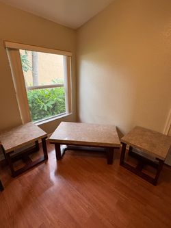Rooms To Go Caleb / Marshall 3-Piece Genuine Marble Table Set - $300 OBO