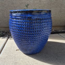 8569N8 - Blue Slim Waffle Ceramic Planter