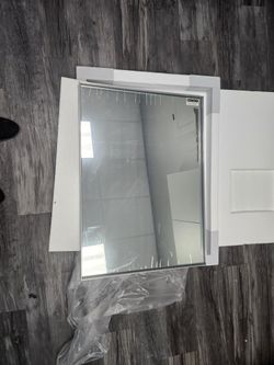 22×30 Brushed Silver Rectangular Mirror