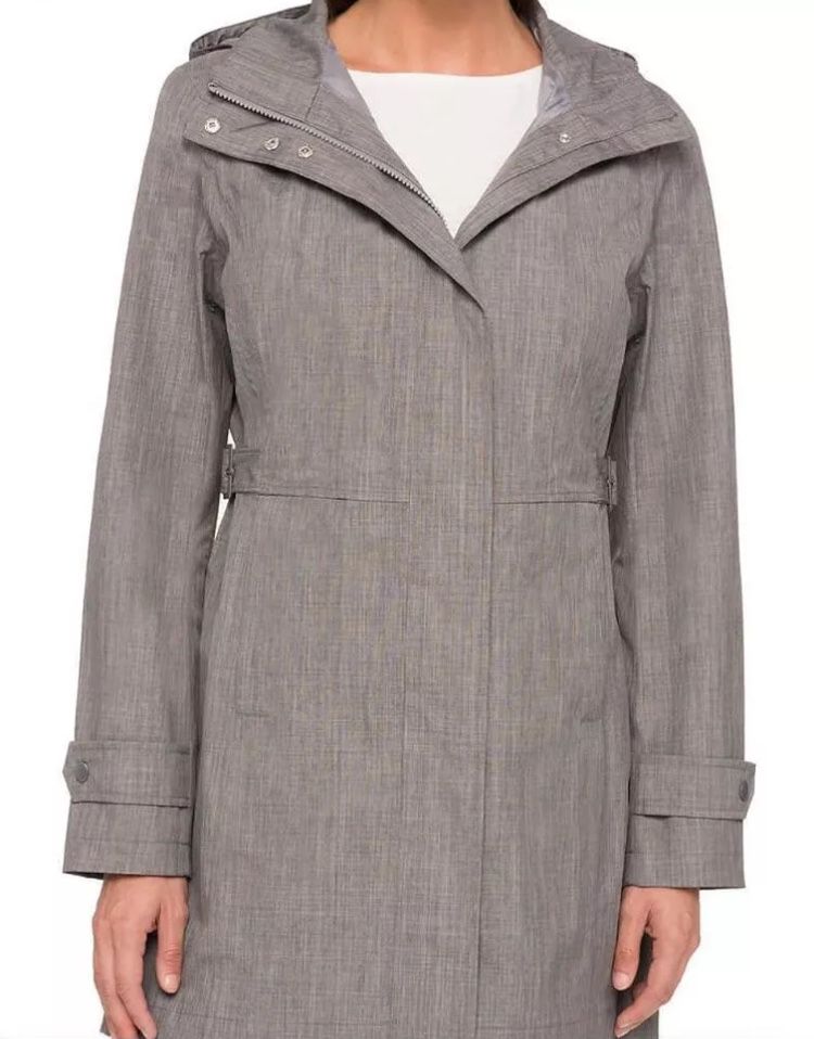 Women's Kirkland Signature Trench Raincoat-Gray- Size Medium
