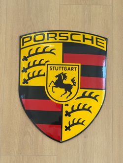 Porsche Crest Enamel Shield Sign