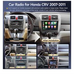 Naifay Fast Boot Linux Car Radio for Honda CRV 2007 2008 2009 2010 2011, 9" IPS Touchscreen for CRV Radio with Wireless Carplay/Android Auto/Bluetooth