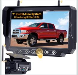 1080P HD Wireless Backup Camera - 1 Minute Magnetic Easy Install No Wiring 7" Anti-Glare Monitor