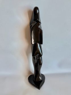 16" Vintage MCM Shona Stone Sculpture Abstract "Loving Embrace " Heart Base $50 / 5lb