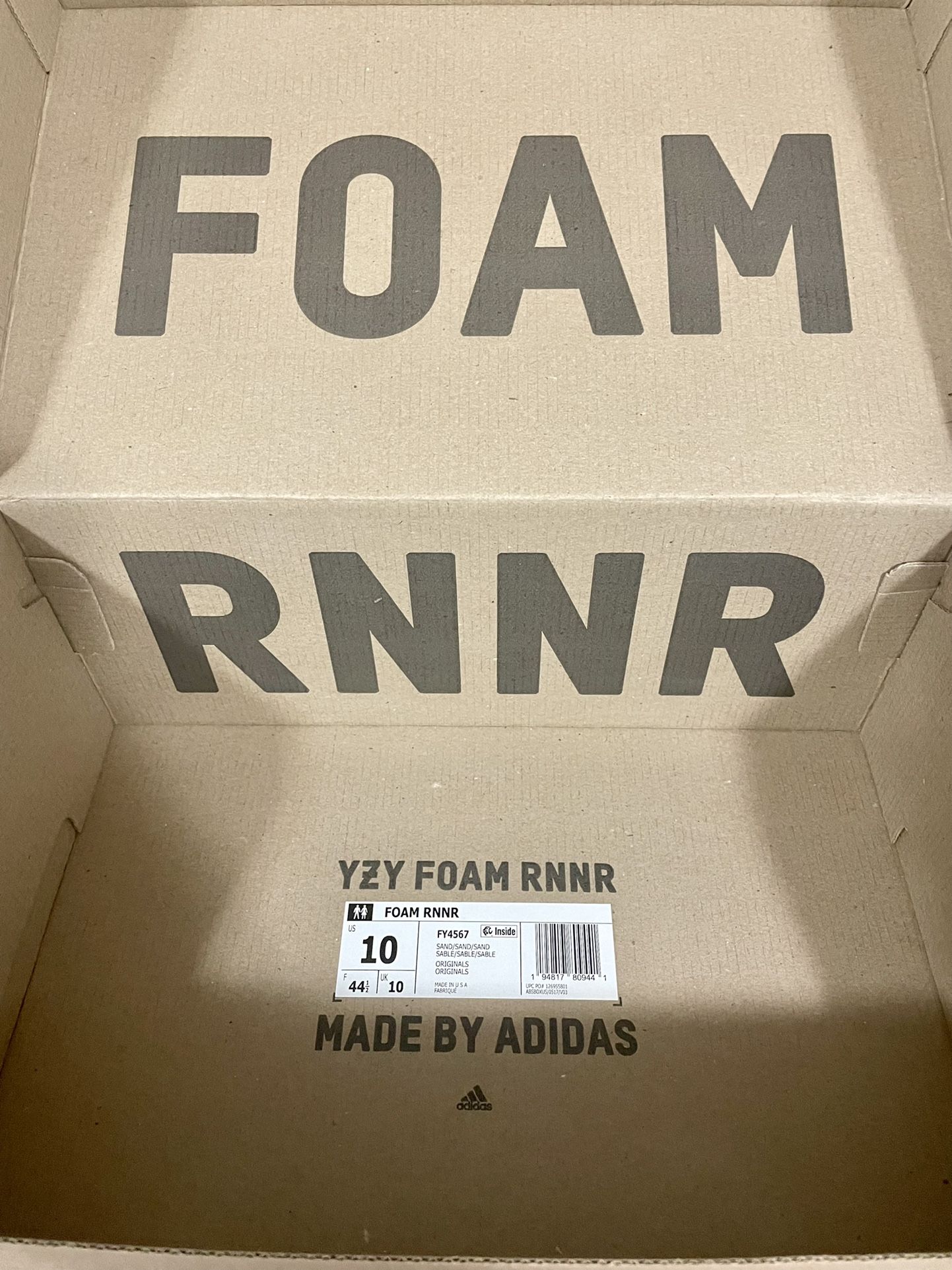Adidas Yeezy Foam Runner Sand Sz10 w/ OG everything and 