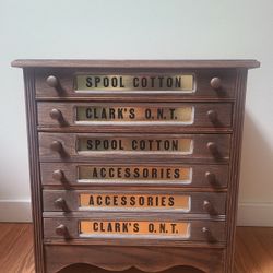 Vintage Clark's O.N.T. 4-Drawer Spool Cabinet