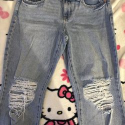 low rise ripped jeans 