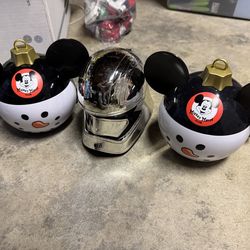 Disney Star Wars & Mickey Mouse snowman cups used set