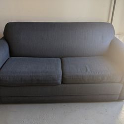 Blue Fold Out Couch W75" x D35" Thumbnail