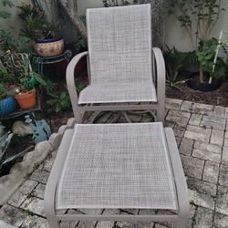 Woodhard Sling Chair & Ottoman 