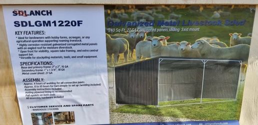 4th of July Sale!!! 12 x 20 Galvanized Metal Livestock Shed +FREE American 🇺🇸 Flag!!!