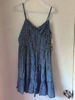 Women’s mini dress Large blue flower print