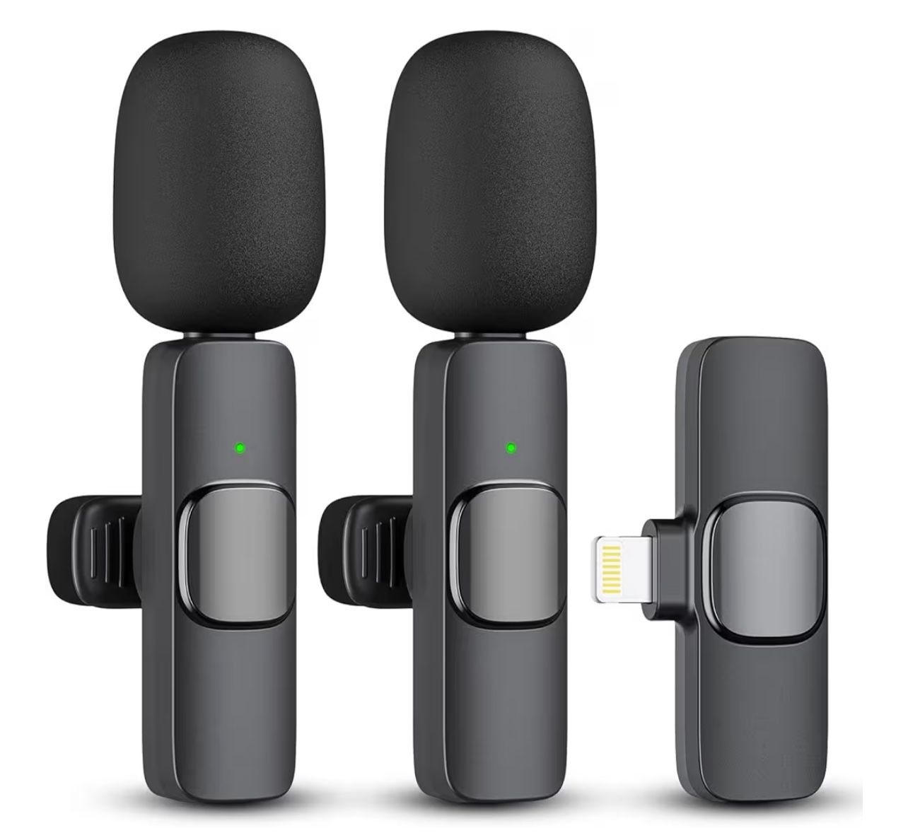 Brandnew 2 Pack Professional Wireless Lavalier Microphone for iPhone iPad(iPhone 14 and Below), Lapel Mics Plug-Play Clip on Lapel Mic for YouTube, Re