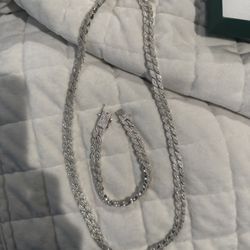 22in Cuban Link With Bracelet Set