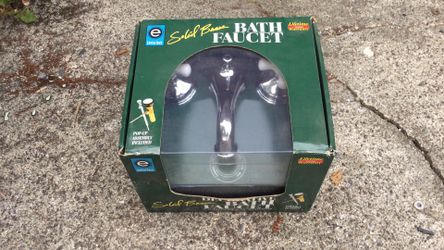 Solid Brass Bath Faucet (New In Box) With Drain! Lifetime Warranty - $20!