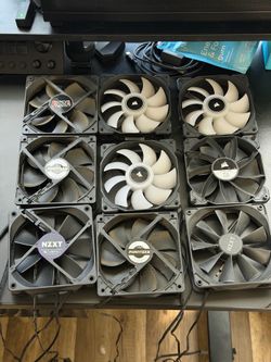 9x 120mm PC Case Fans Corsair NZXT Phanteks Mixed Lot