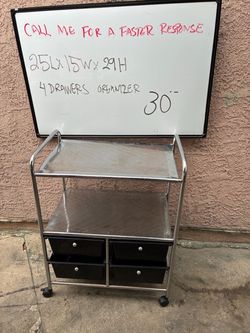 Rolling Cart Organizer with 4 Drawers