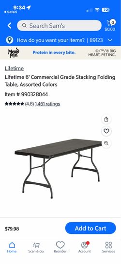 WHITE 6’ folding tables