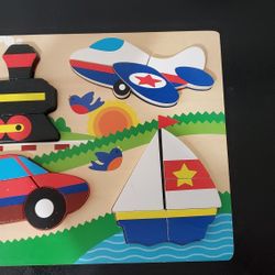 Chunky Wooden Puzzle Vehicles