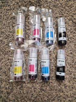 Genuine Epson 522 EcoTank Ink - 8 Pack (Two Full Color Sets)