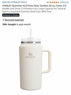 Stanley Quencher H2.0 Tumbler 64 oz Cream