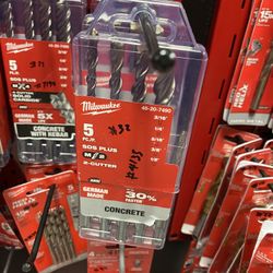 Milwaukee 2-Cutter SDS-PLUS Carbide Hammer Drill Bit Set (5-Piece