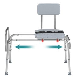 WAYES 400lb Sliding Shower Chair Tub Transfer Bench Shower Bench Cut-Out Seat & Backrest
