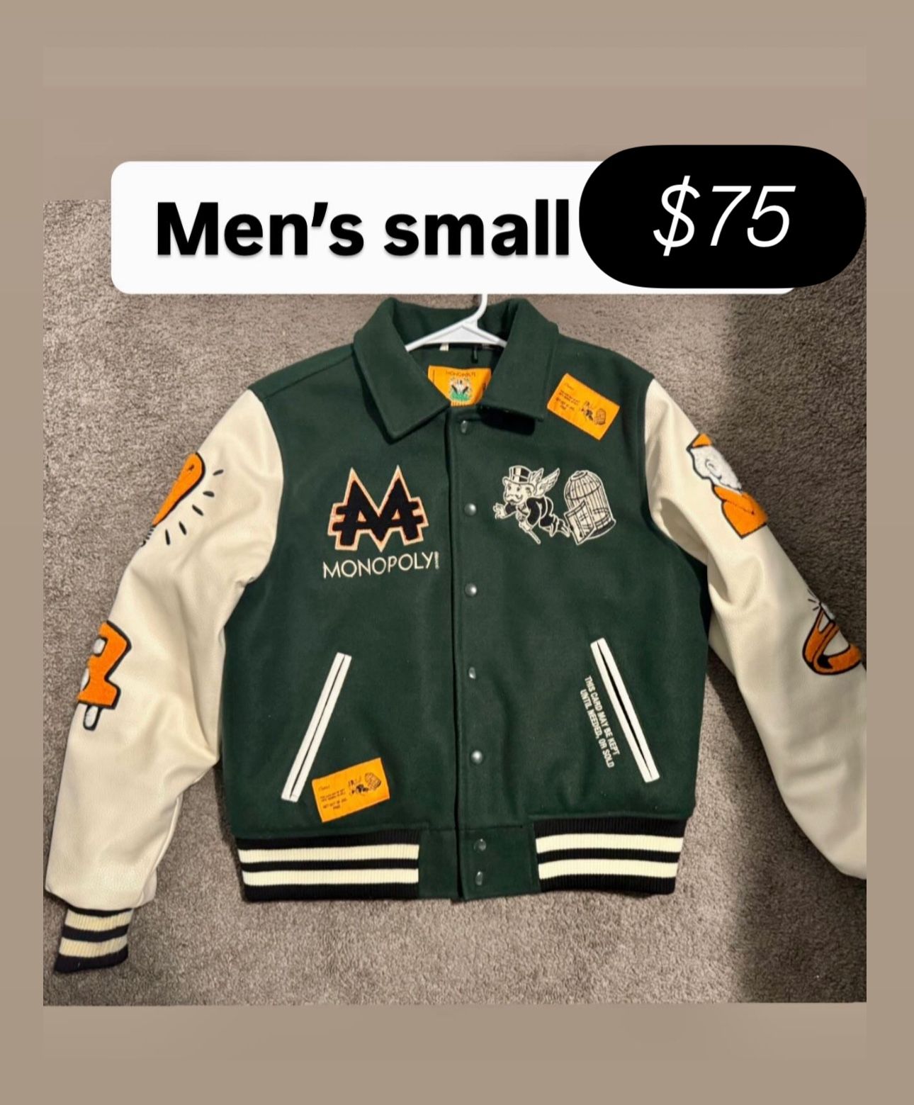 Men’s Monopoly Jackets Size Small 
