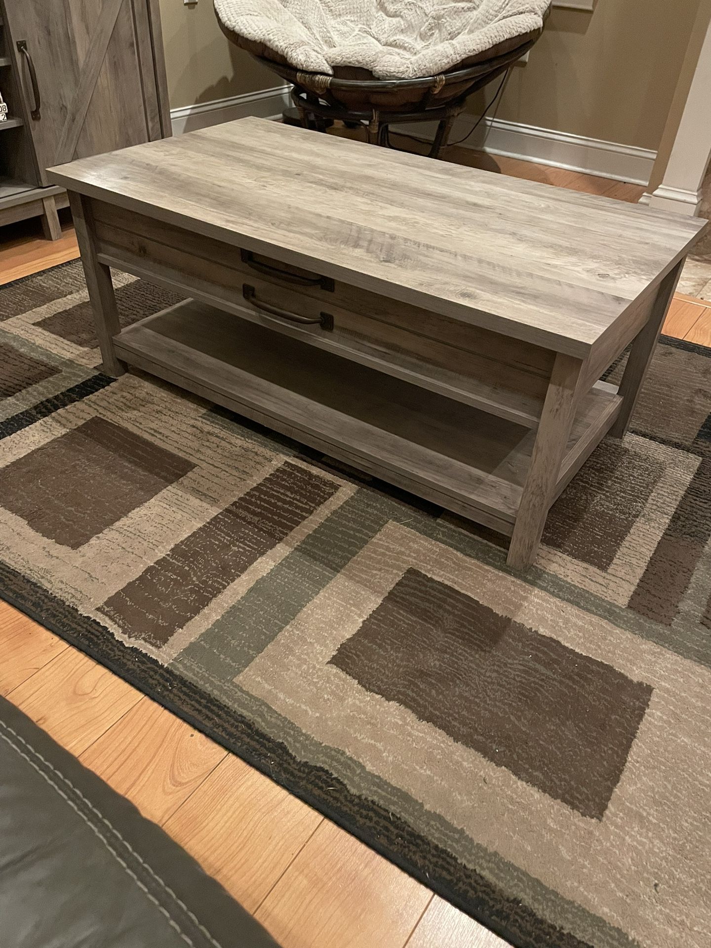Rustic /Farmhouse Grey Storage Coffee Table.