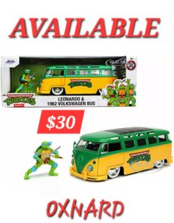 Jada Teenage Mutant Ninja Turtles TMNT Leonardo & 1962 Volkswagen Bus 1:24