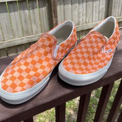 ORANGE Checkered VANS