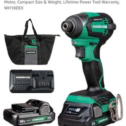 Metabo HPT 18V MultiVolt Impact Driver Tool Kit, 1/4-Inch Chuck, (2) 2.0Ah 18V Batteries, 1549 in-lbs Torque, Brushless Motor, Compact Size & Weight, 