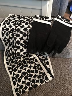 Coach scarf and coach gloves