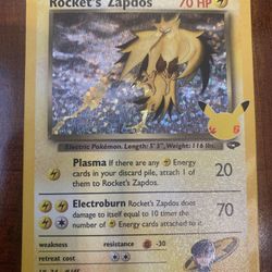 Pokemon Rocket’s Zapdos 15/132 Celebrations 25th Anniversary Holo Rare MINT! ⚡️