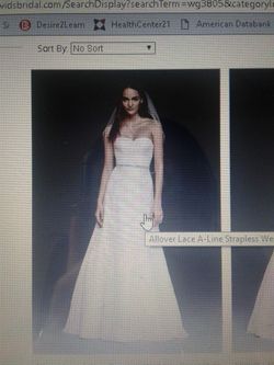 Lace A Line Strapless Wedding Dress