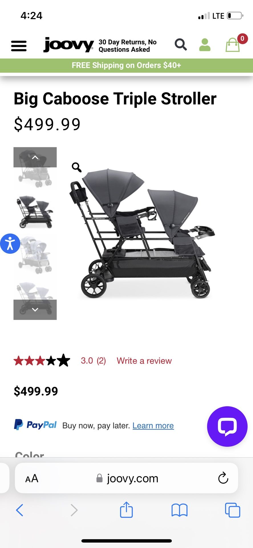 Joovy Big Caboose Three Seat Stroller
