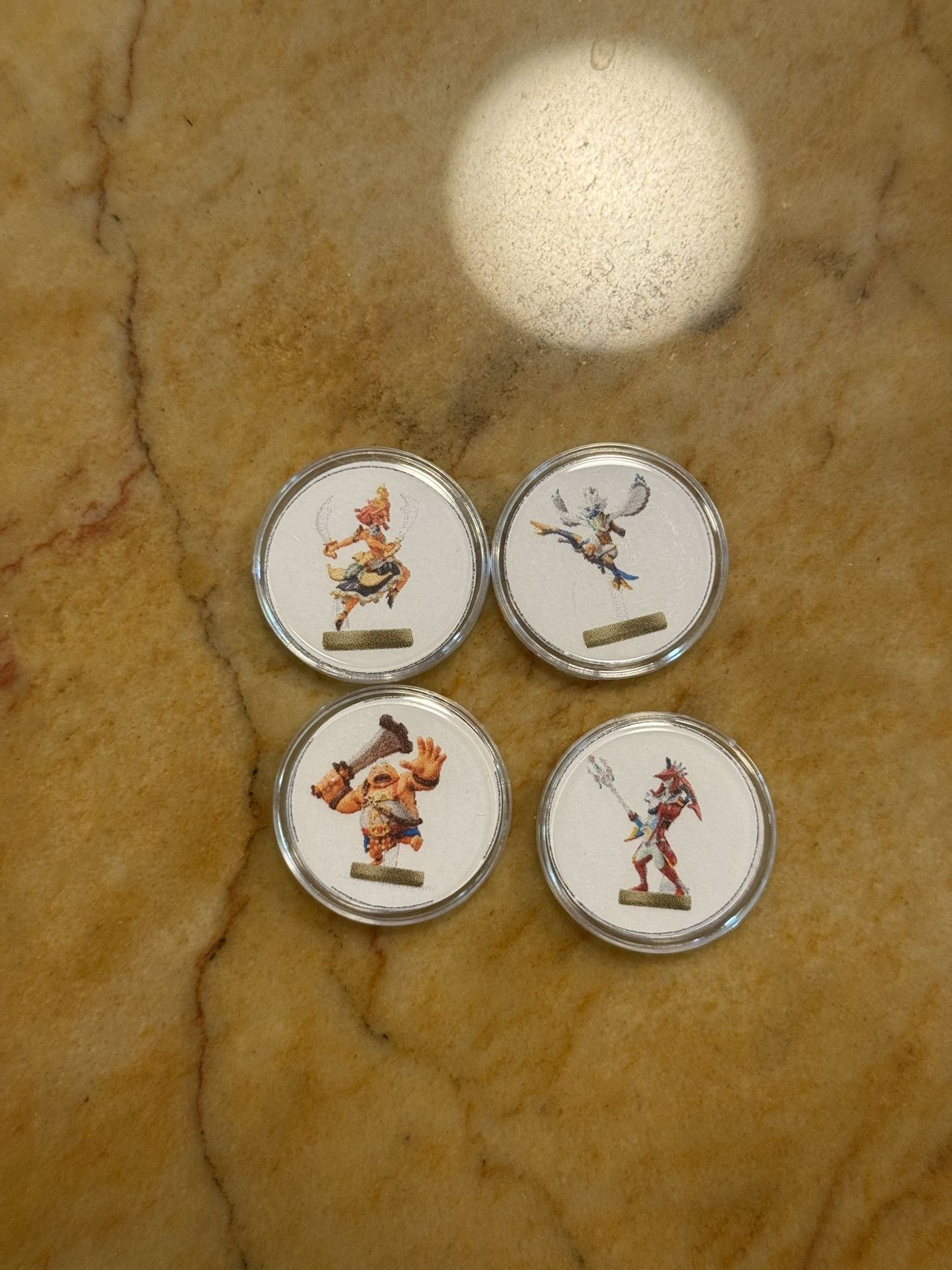 4 New Zelda Amiibo Coins - Tulin, Riju, Yunobo, and Sidon