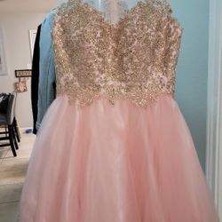 Quinceañera Dress Pink/gold